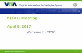 ISOAG Meeting April 5, 2017 - vita.virginia.gov...• Supports DHS activities • Develops Framework Implementation Guidance and other cybersecurity tools • Conducts educational