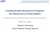 Fundamental Research Program for Removal of Fuel Debris · >> Debris characterization will be referred to the results of severe accident code and estimated as some fluctuations range.