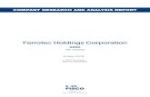 Ferrotec Holdings · PDF file COMPANY RESEARCH AND ANALYSIS REPORT FISCO Ltd. Analyst Noboru Terashima Ferrotec Holdings Corporation 6890 TSE JASDAQ ... Strategic product 1: Semiconductor