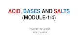 ACID, BASES AND SALTS (MODULE-1/4)aees.gov.in/htmldocs/downloads/e-content_06_04_20/Class X... · 2020. 8. 18. · ACID BASES AND SALTS •115 elements combine to form different compounds.