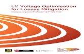 LV Voltage Optimisation for Losses Mitigation...Variable Total Harmonic Distortion (THD) on current and voltage (3rd harmonic, 5th harmonic, and 7th harmonic at 0%, 2.5%, 5%, 7%, and