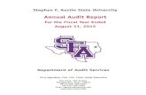STEPHEN F. AUSTIN STATE UNIVERSITYsfasu.edu/audit/docs/2015-audit-report.pdf · IV. Internal Audit Plan for FY 2015 and Explanation of Changes V. FY 2015 List of Audits VI. Non-Audit