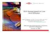 EUV Resists based on Low Acid Diffusioneuvlsymposium.lbl.gov/pdf/2009/pres/O_R1-02_Thackeray_RH.pdf · 2015. 11. 24. · Radiation EUV Stochastic Resist models– continue work with