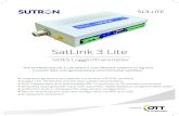 SatLink 3 Lite - Sutron Corporation18.3 x 12.0 x 4.9 cm 0.74 kg < 2 mA typ @ 12.5VDC 1.25 to 14 W depending on telemetry settings N-type (F) 2 V1.3 logger Precip rate and accumulation