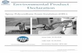 Environmental Product Declaration...2018/10/29  · ENVIRONMENTAL PRODUCT DECLARATION – SPRAY POLYURETHANE FOAM INSULATION (HFC) Typical material performance requirements per ICC-1100