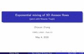 Exponential mixing of 3D Anosov ows (1).pdf · ows (joint with Masato Tsujii) Zhiyuan Zhang CNRS, LAGA - Paris 13 May 4, 2020 Zhiyuan Zhang Exp. mixing of 3D Anosov ows May 4, 20201/29.