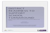 DISTRICT READINESS TO SUPPORT SCHOOL TURNAROUNDon how to conduct a district turnaround initiative readiness assessment. Indicators of Readiness: A Summary If we know the critical nature