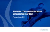 SANTHERA COMPANY PRESENTATION SWISS BIOTECH DAY 2019€¦ · GC: Glucocorticoid; AAT: Alpha-1 antitrypsin deficiency; NCFB: Non-cystic fibrosis bronchiectasis; PCD: primary ciliary