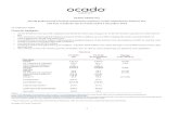 Technology & Automation of Online Grocery - OCADO GROUP PLC … · 2020. 9. 23. · 1 OCADO GROUP PLC Strong progress and excellent momentum; statutory results impacted by Andover