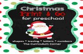Print & Go for preschool · Christmas. Print & Go. for preschool. shapes * tracing * letters * numbers. The Curriculum Corner