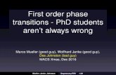 First order phase transitions - PhD students aren't always ...des/MACS_XMAS16.pdf · First order phase transitions - PhD students aren’t always wrong Marco Mueller (good guy), Wolfhard