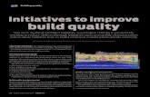Initiatives to improve build quality · Deterioration in build quality is a concerning key indicator appearing in the residential sector during this boom cycle. This is evidenced