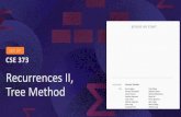 New Recurrences II, Tree Method · 2 days ago · LEC 07: Recurrences II, Tree Method CSE 373 Autumn 2020 Learning Objectives 1.ContinuedDescribe the 3 most common recursive patterns