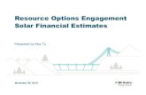 Resource Options Engagement Solar Financial Estimates...2019/11/20  · solar resource costs in BC 2 Feedback BCHydro’s consideration of feedback Viable utility scale resources should