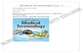Medical Terminology/ Lec. 1almustafauniversity.edu.iq/.../11/Medical-Terminology-123-lec.-2018.… · Medical Terminology/ Lec. 1 Almustaffa University College Pharmacy Dept. First