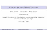A Ramsey Version of Graph Saturationelyse/Talk_UNLV14_2.pdf · 24 October 2014 Ferrara-Kim-Yeager (UCD, UIUC) Ramsey Version of Saturation 24 October 2014 1 / 9. Graph Saturation
