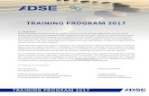 ADSE Training Program 2017 1€¦ · TRAINING PROGRAM 2017 TRAINING PROGRAM 2017 1. Overview ADSE Consulting and Engineering BV (ADSE) is proud to announce the collaboration with