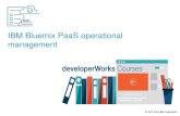 IBM Bluemix PaaS operational managementpublic.dhe.ibm.com/software/dw/Courses/CDC1/Presentations/CDC1… · Bluemix. •If you use the cf command line, you must connect to the Bluemix