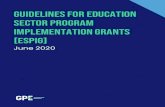 guidelines for education sector program implementation ... · be acceptable within the provisions of the Policy on Education Sector Program Implementation Grants. As stated in the