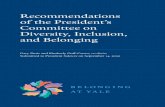 Recommendations of the President’s Committee on Diversity ......Recommendations of the President’s Committee on Diversity, Inclusion, and Belonging Gary Desir and Kimberly Goff-Crews,