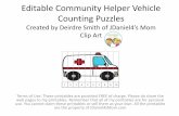 Editable Community Helper Vehicle Counting Puzzles...Editable Community Helper Vehicle Counting Puzzles Created by Deirdre Smith of JDaniel4’s Mom Clip Art Terms of Use: These printables