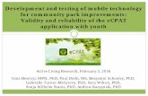 Development and testing of mobile technology for community ...€¦ · Development and testing of mobile technology for community park improvements: Validity and reliability of the