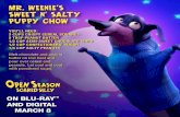 Open Season: Scared Silly | Sony Pictures · mr. weenie's sweet n' salty chow you'll need: 3 cups crispy cereal squ 5 tbsp peanut butter 1/2 cup confection s 1/3 cup salty peanÚÎs