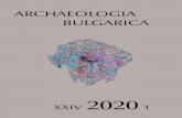 SITE Cover 1 1-2020 ArchBul - Archaeologia Bulgarica€¦ · Geomagia50.V3.3, where Apollonia Pontica results were given without anisotropy correction and metallurgical oven # 1 is