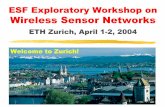 ESF WSN Workshop · devoted to WSN (WSNA 2002, IPSN 2003, SNPA 2003). Of the 55 papers presented at these three workshops, only 4 had European (co)authors, whereas 48 papers were