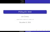 PGDay.EU 2010 - PostgreSQL wikiwiki.postgresql.org/images/8/84/PLR-PGDay.EU-2010.pdf · PostgreSQL Type R Type int2, int4 integer int8, oat4, oat8, cash, numeric numeric bytea object