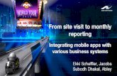 From site visit to monthly reporting€¦ · From site visit to monthly reporting Integrating mobile apps with various business systems Ekki Scheffler, Jacobs Subodh Dhakal, Abley