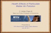 Health Effects of Particulate Matter Air Pollution · plotted over various indices of particulate air pollution. Age-, sex-, and race- adjusted population-based mortality rates in