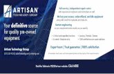 Artisan Technology Group is your source for quality ... · qhzdqgfhuwlÀhg xvhg suh rzqhghtxlsphqw fast shipping and delivery tens of thousands of ,1 672&.,7(06 (48,30(17'(026 hundreds