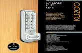NO MORE LOST KEYS KL12OO - globalindustrial.com · NO MORE KL12OO LOST KEYS • 11 button keypad • 8 digit Master and Sub-Master Code • 4 digit User Code • 6 digit Technician
