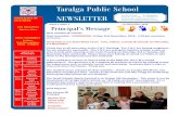 Taralga Public School NEWSLETTER...Nov 01, 2018  · the parents of Taralga Public School, so “all hands on deck” are required. It is a fantastic day and we appreciate your time
