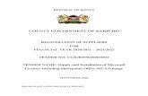 COUNTY GOVERNMENT OF KERICHO · Tender Name: Supply and installation of Microsoft Licenses Including Sharepoint/ Office 365/ Exchange. 1. The County Government of Kericho hereinafter