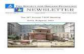 THE SOCIETY FOR ORGANIC ETROLOGY NEWSLETTER · 2020. 6. 30. · Vol. 37, No. 2 June, 2020 ISSN 0743-3816 . The 38th Annual TSOP Meeting . Sofia, Bulgaria, 2021 . The Church of St.