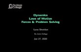 Dynamics Laws of Motion Forces & Problem Solvingnebula2.deanza.edu/~lanasheridan/4A/Phys4A-Lecture15.pdf · 2020. 1. 27. · The force exerted by a rope or chain to suspend or pull