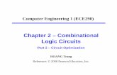 Chapter 2 – Combinational Logic CircuitsLogic Circuitshoangtrang/lecture note/ECE290/Slide/ECE29… · Karnaugh Maps (K-map) A K-map is a collection of squares • Each square represents