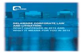 DELAWARE CORPORATE LAW AND LITIGATION: WHAT …/media/Files/Insights/... · merger and acquisition litigation and virtually any issue ... maximization of stockholder value. The business