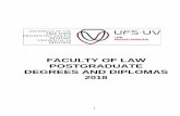 FACULTY OF LAW POSTGRADUATE DEGREES AND DIPLOMAS · Adv SA Hyland (Director) CFP® [LLB, LLM (cum laude), Postgraduate Diploma in Financial Planning (UFS), National Certificate in