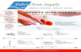 SERVICE COUNTS COUNT ON US! - FabriClean Supply · Makeup Remover Wipes • Alcohol Free - Gentle Cleansing • Moisturizes & Conditions with V itamin E • All Skin Types SERVICE