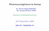 Pharmacovigilance in KenyaART program. • Over 300,000 patients on ARVs: Over 60% female • About 30,000 children on ARVs in total • Over 800 health facilities offering ART