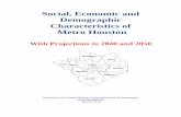 Social, Economic and Demographic Characteristics of Metro ... · In February 2013, the bureau redefined the Houston metro area so that San Jacinto is no longer included. Census also