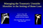 Managing the Traumatic Unstable Shoulder in the Setting of ... · Managing the Traumatic Unstable Shoulder in the Setting of Bone Loss Aaron A. Bare, MD Northwestern Medicine Shoulder