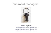 Password managers · Passwords just won’t die We don’t really have a better way yet Users understand passwords Most users can’t manage one-time keys Most users don’t understand
