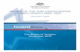 REVIEW OF THE THIN CAPITALISATION ARM’S LENGTH DEBT TEST€¦ · comprising Nick Houseman and of members of its Advisory Panel, comprising Paul Hooper, Anthea McKinnell and Karen