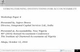 STRENGTHENING INSTITUTIONS FOR ACCOUNTABILTY 10 2016 ICAN Abuja Presentation.pdf · © 2011 Integrated Capital Services Ltd Page 2 Democracy, Visible in Insitutions Government Of,