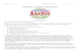 ALGEBRA 1 SUMMER ASSIGNMENT · Operations with fractions Order of Operations Distributing and combining like terms Solving single and multistep equations Finding the slope and intercept