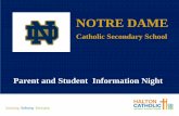 Parent and Student Information Night - secondary.hcdsb.org · 2019. 12. 6. · distributed Parent Information evening • January –return completed package to ND Student Services